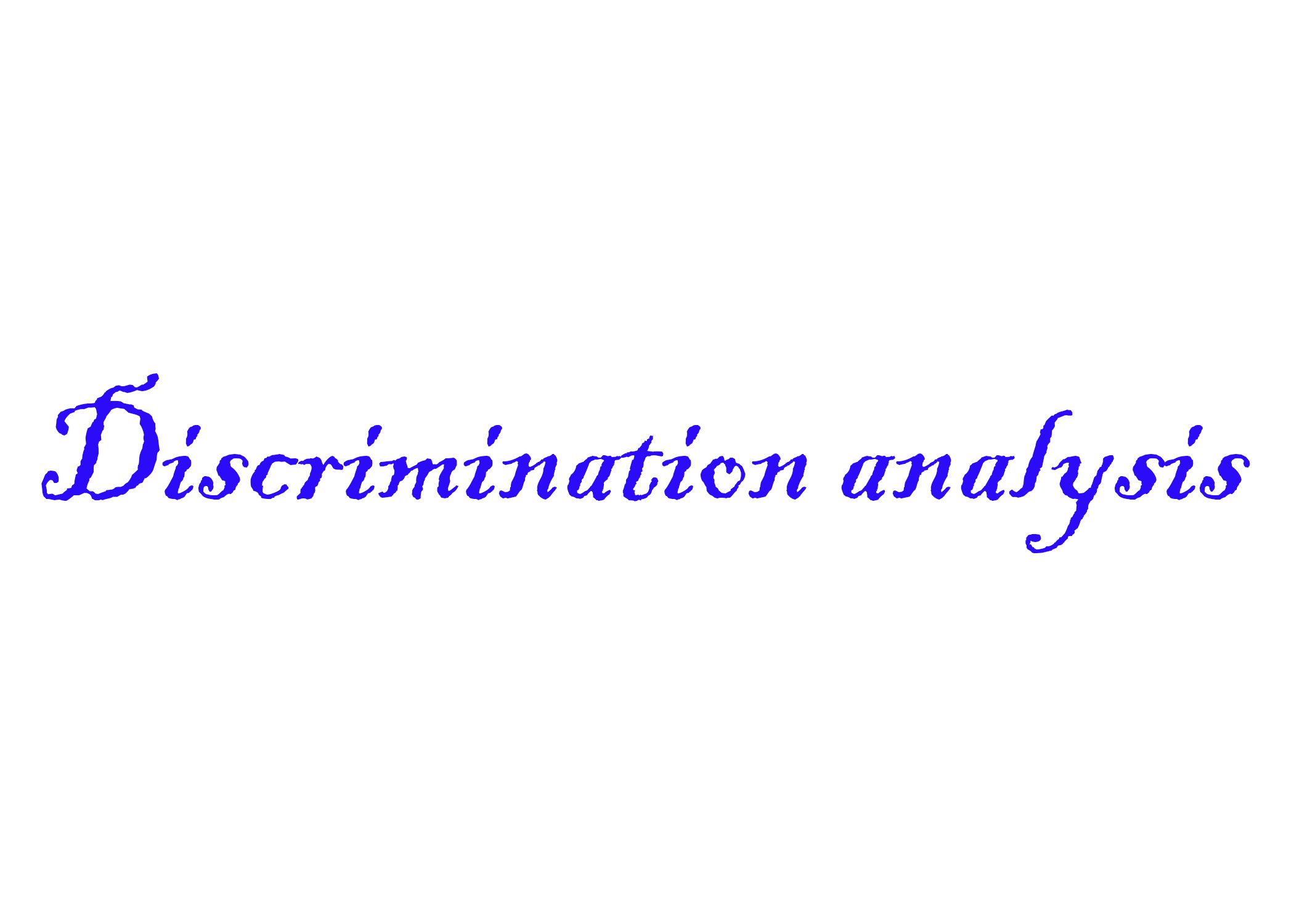 Discrimination analysis